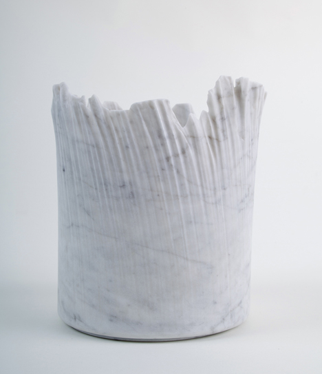 Monolith marble objects by Shira Keret