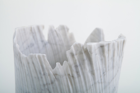 Monolith marble objects by Shira Keret