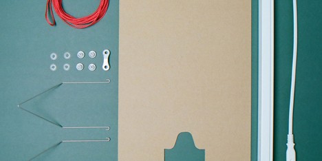 NUMEROUNO lamp made from corrugated cardboard by Johannes Kiessler