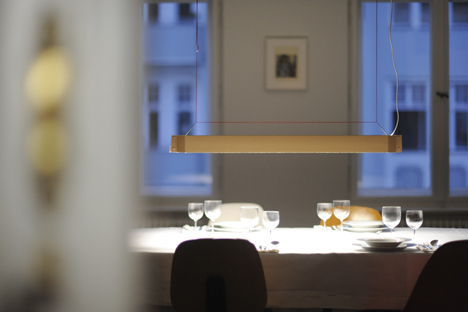 NUMEROUNO lamp made from corrugated cardboard by Johannes Kiessler