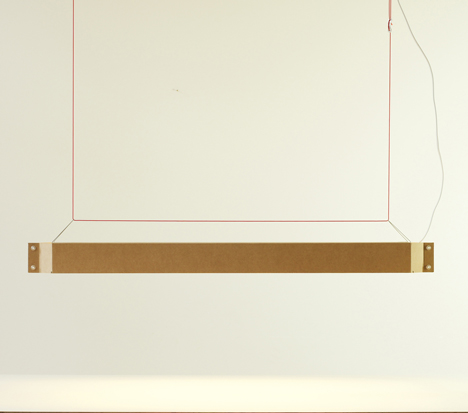 NUMEROUNO lamp made from corrugated cardboard by Johannes Kiessler