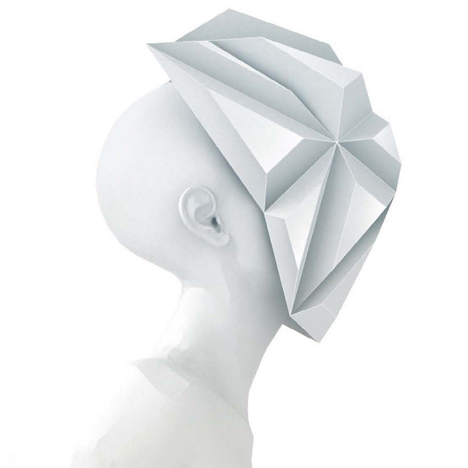 Origami masks for mannequins by 3Gatti Architecture Studio