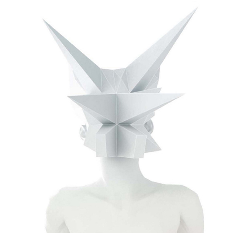 Origami masks for mannequins by 3Gatti Architecture Studio