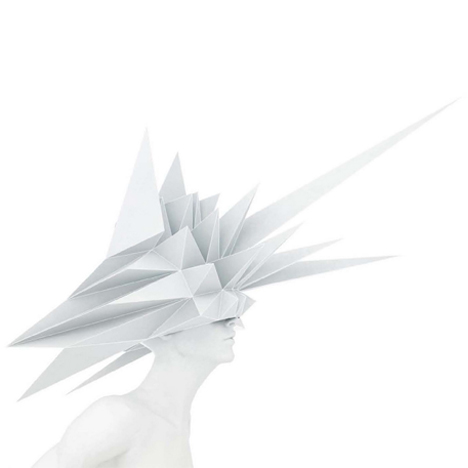 Origami masks for mannequins by 3Gatti Architecture Studio