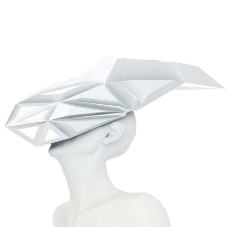 Origami masks for mannequins by 3Gatti Architecture Studio