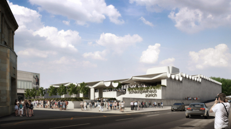 Schauspielhaus by Jørn Utzon for Zurich virtually constructed in realisticc renders by Virtual Design Unit