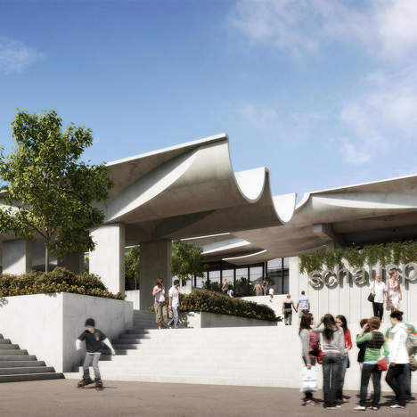Schauspielhaus by Jørn Utzon for Zurich virtually constructed in realisticc renders by Virtual Design Unit
