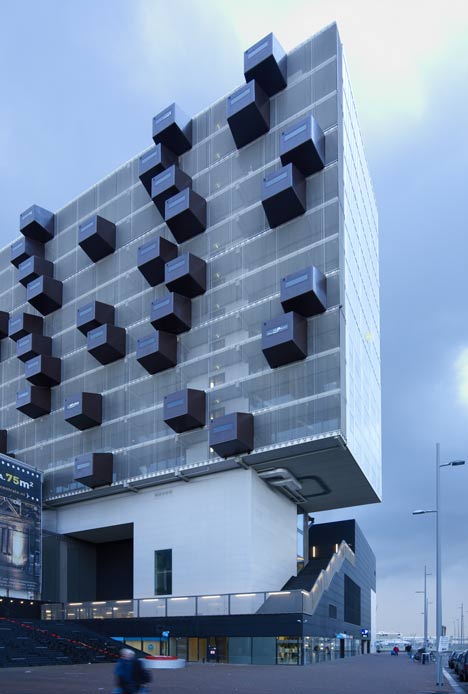 Schiecentrale 4b tower with protruding storage by Mei Architecten en Stedenbouwers
