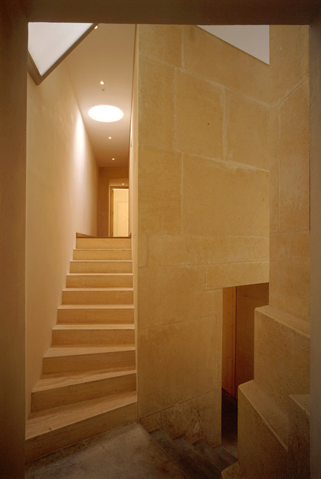 Stone house in Lyon's silk-weaving district by Perraudin Architecture