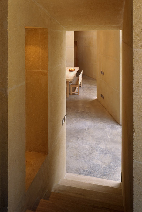 Stone house in Lyon's silk-weaving district by Perraudin Architecture