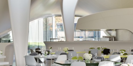 The Magazine restaurant at the Serpentine Sackler Gallery extension by Zaha Hadid