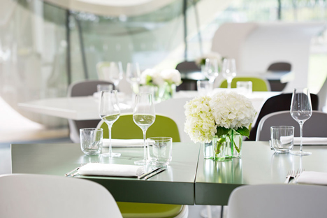 The Magazine restaurant at the Serpentine Sackler Gallery extension by Zaha Hadid