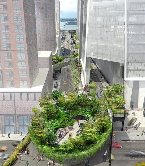 Plant-filled amphitheatre proposed for the High Line's final stretch