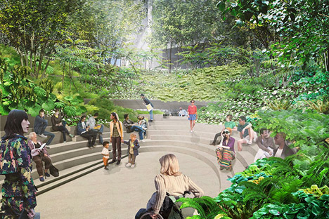 Plant-filled amphitheatre proposed for the High Line's final stretch