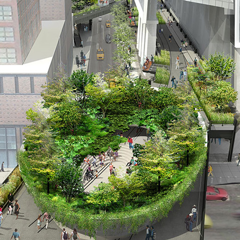 Plant-filled amphitheatre proposed for the High Line’s final stretch