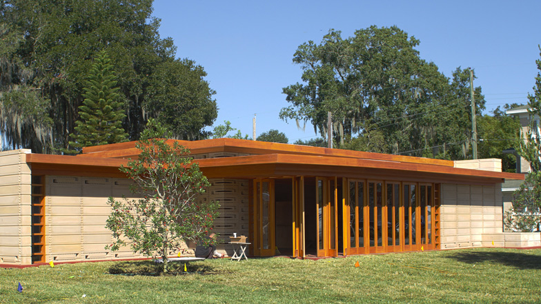 Unbuilt Frank Lloyd Wright house realised 74 years after it was designed
