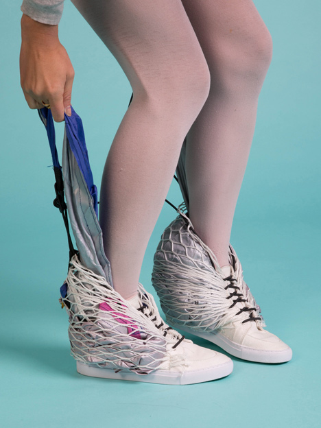 Walking Shelter tent stored in shoes by Sibling