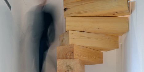 Wooden staircase in Split Flat by QC