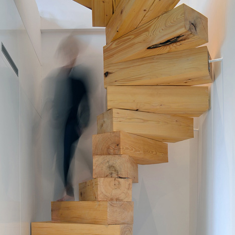 Wooden staircase in Split Flat by QC