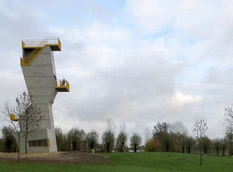 Adventure tower in concrete at Beldert Beach by Ateliereen Architecten