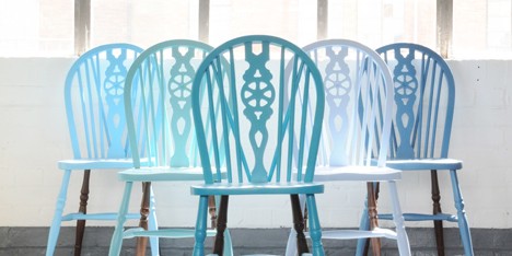 Blue wooden chairs to be exhibited at Interiors UK 2014