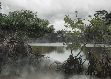 Modular CALTROPe structure forms natural dams by cultivating mangroves