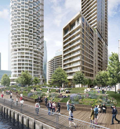 Wood Wharf tower residential designed by Herzog and de Meuron and Stanton Williams