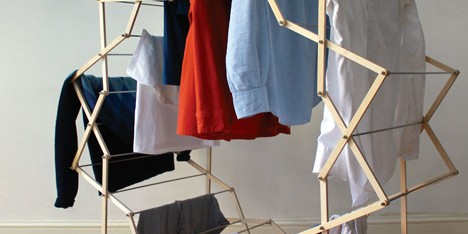 Star-shaped clothes horse by Aaron Dunkerton