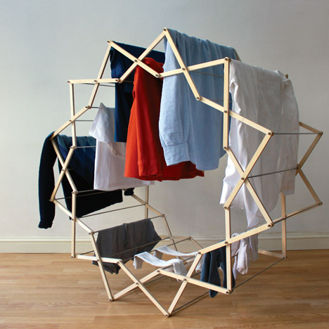 Star-shaped clothes horse by Aaron Dunkerton