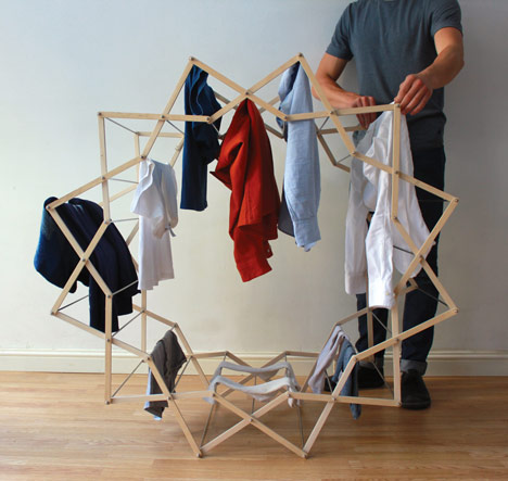 Star-shaped clothes horse by Aaron Dunkerton