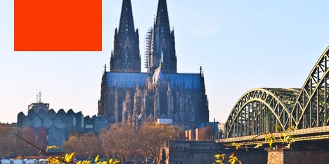 Cologne cathedral and bridge photo from Shutterstock
