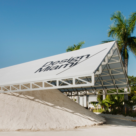 Roof over a pile of sand forms entrance to Design Miami 2013