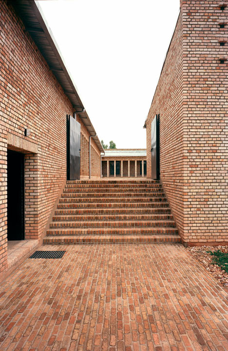 Clay brick education centre in Rwanda by Dominikus Stark Architekten