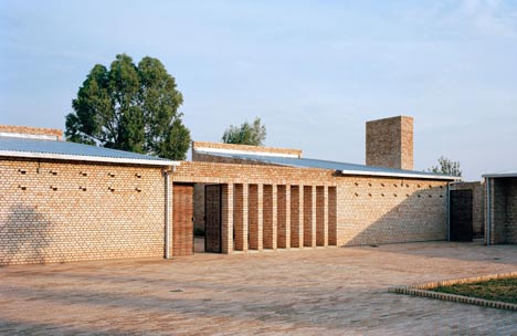 Clay brick education centre in Rwanda by Dominikus Stark Architekten