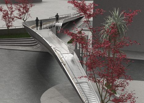 Footbridge in the Tasos Papadopoulos Avenue by Elina Pattichi