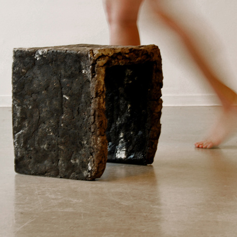 Furniture made from soil and baked like bread by Erez Nevi Pana