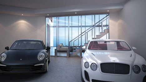 Interior of Porsche Design Tower in Miami