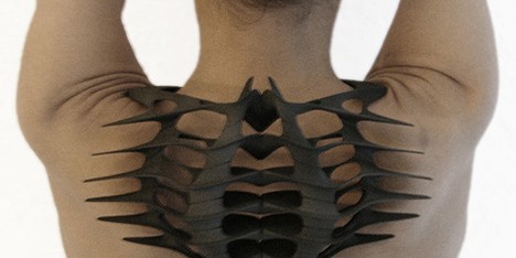 Daniel Widrig creates wearable sculptures based on a 3D scan of the body