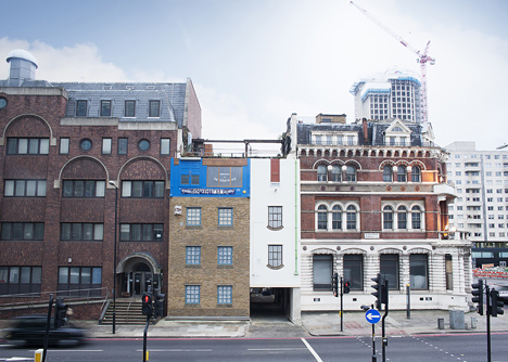 Miner on the Moon by Alex Chinneck is an upside-down building in London