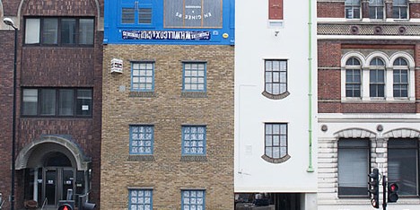 Miner on the Moon by Alex Chinneck is an upside-down building in London