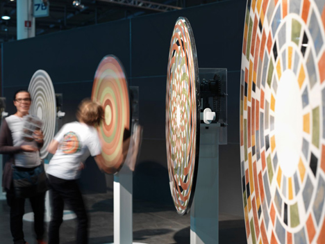 Optical illusions created by spinning marble disks by Raffaello Galiotto for Lithos Design