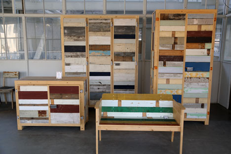 Scrap wood furniture by Piet Hein Eek