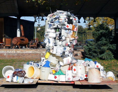 Waste plastic bust by Piet Hein Eek
