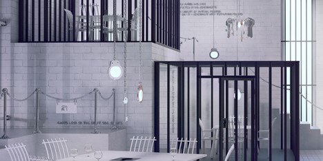 Poczekalnia restaurant imagined like a prison by Karina Wiciak
