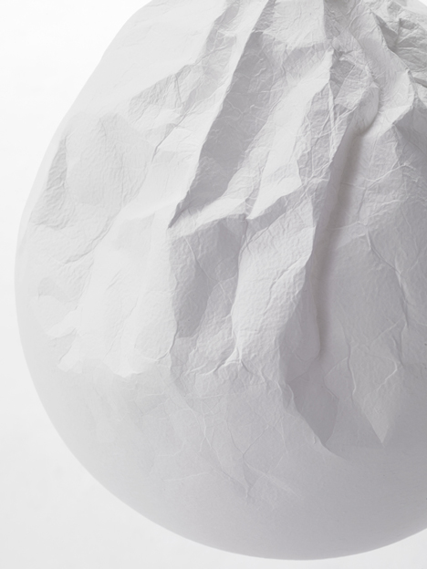 Semi wrinkle wash lamp by Nendo