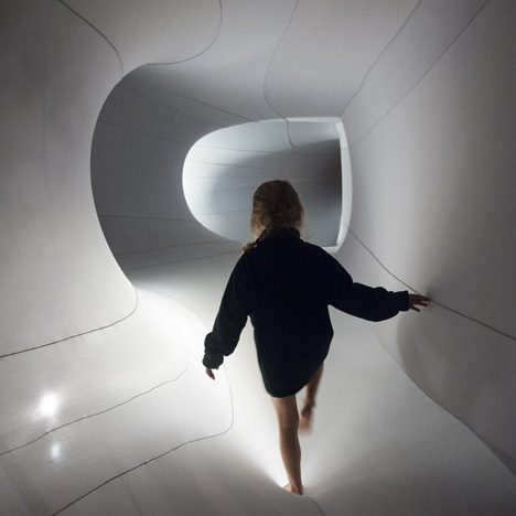 Suspense immersive fabric installation by Sophia Chang