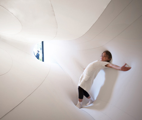 Suspense immersive fabric installation by Sophia Chang