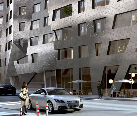 Daniel Libeskind designs metallic apartment block for Berlin's Chausseestrasse