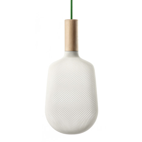 3D-printed shades diffuse light from Afillia lamps by Alessandro Zambelli for .exnovo