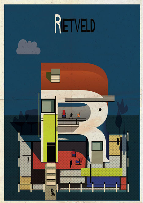 Archibet alphabet of architects by Federico Babina